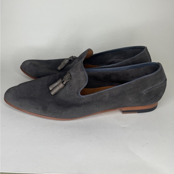 Modern Fiction Shoes Loafers Slip Ons Men Size 46 US 13 Gray Suede - Picture 4 of 16